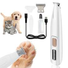 Upgraded Pet Paw Trimmer With LED Light, Multifunctional Electric Dog Paw Trimmer With 18mm-Blade, Low Noise, Waterproof, Rechargeable Pet Clipper For Paws, Ears, Face, Rump And Eyes