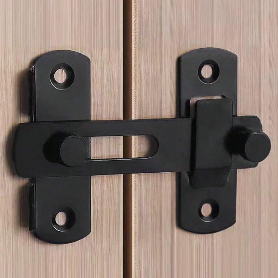 Heavy Duty Barn Door Lock Kit - 180°/90° Flip Sliding Latch & Door Lock, Easy Install For Barn Doors,Pet Doors, Bathrooms, Sliding Doors, Garage & Cabinets