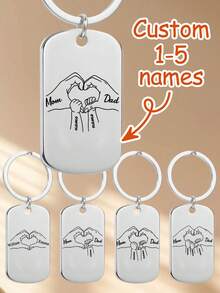 Ayotu Llaveros personalizados con patrón de puño familiar, etiquetas personalizadas para mascotas, colgantes para mochilas, llavero de regalo para maestros para papá, esposo y colegas, regalo del Día del Padre - Multicolor - Ver 14