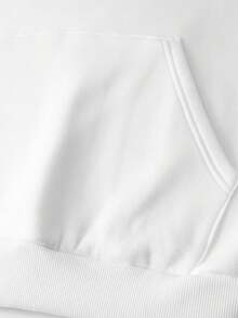 1PC Men's White Solid Color Drop Shoulder Long Sleeve Drawstring Pocket Casual Hoodie, Autumn/Winter, Suitable For Work, Daily Office Sports, And As A Gift For Husbands And Boyfriend - trắng - Xem 6