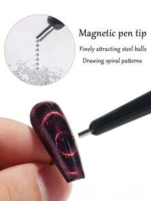 FULL BEAUTY 3D双头美甲磁棒，二合一吸盘钢珠磁笔，花旋猫眼UV凝胶指甲油磁笔美甲工具配件 - 彩色 - 查看 4