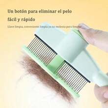 Nuevo peine para gatos y perros, peine para quitar el pelo de las mascotas, peine antipulgas autolimpiable, adecuado para mascotas con depilación.(default) - Multicolor - Ver 3