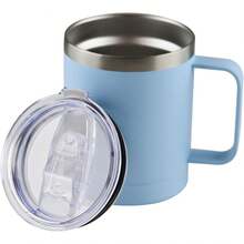 Termo De Acero Inoxidable 14 Oz (414ML) Térmico, Doble Capa, 10 Horas de Duración, Taza Para Café, Bebidas Frías y Calientes (Azul Celeste) - rosa - Ver 1