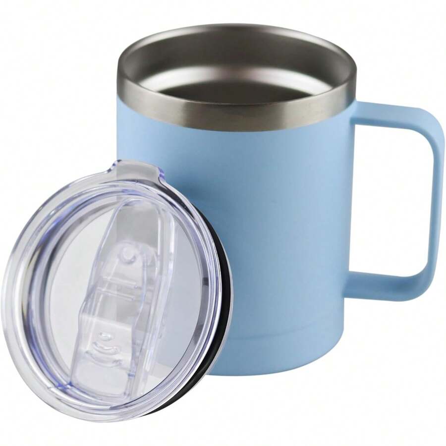 Termo De Acero Inoxidable 14 Oz (414ML) Térmico, Doble Capa, 10 Horas de Duración, Taza Para Café, Bebidas Frías y Calientes (Azul Celeste) - rosa - Ver 1