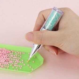 1/3 piezas Bolígrafo con forma de lápiz labial para pintura de diamantes, herramienta de arte de diamantes 5D con punta de cerámica para manualidades DIY y bordado de punto de cruz