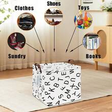 1pc Baby Room Storage Basket, Large Capacity Fabric Storage Bag, Waterproof And Dirt-Resistant Storage Basket, Square Foldable Doll Storage Basket, Laundry Basket For Room Decor - Multicolor - View 3