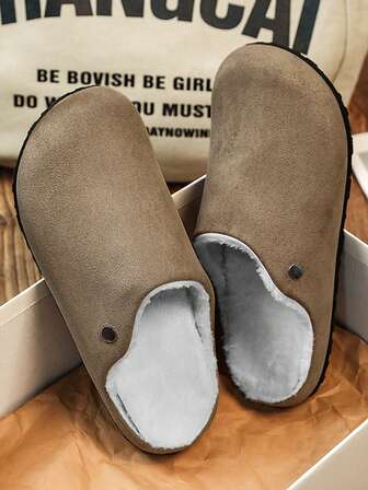 时尚男士套脚拖鞋，耐穿休闲凉鞋，冬季保暖，四季皆宜，室内/室外皆可穿着，驾驶鞋