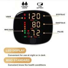Rechargeable Wrist Blood Pressure Monitor, Automatic Intelligent Blood Pressure Measuring Instrument, Can Retain Measurement Data, Can Measure Blood Pressure Of 2 People, Rechargeable Blood Pressure Monitor - Black - View 8