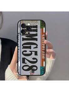 Funda de teléfono con número de placa de licencia vintage retro compatible con 12 11 14 15 13 16 Max Plus Pro, funda de silicona suave negra, funda compatible con funda  17 Pro Max, funda  17 Pro, funda  17, funda  16, funda  16 Pro Max, funda  15 - z7 - Ver 6
