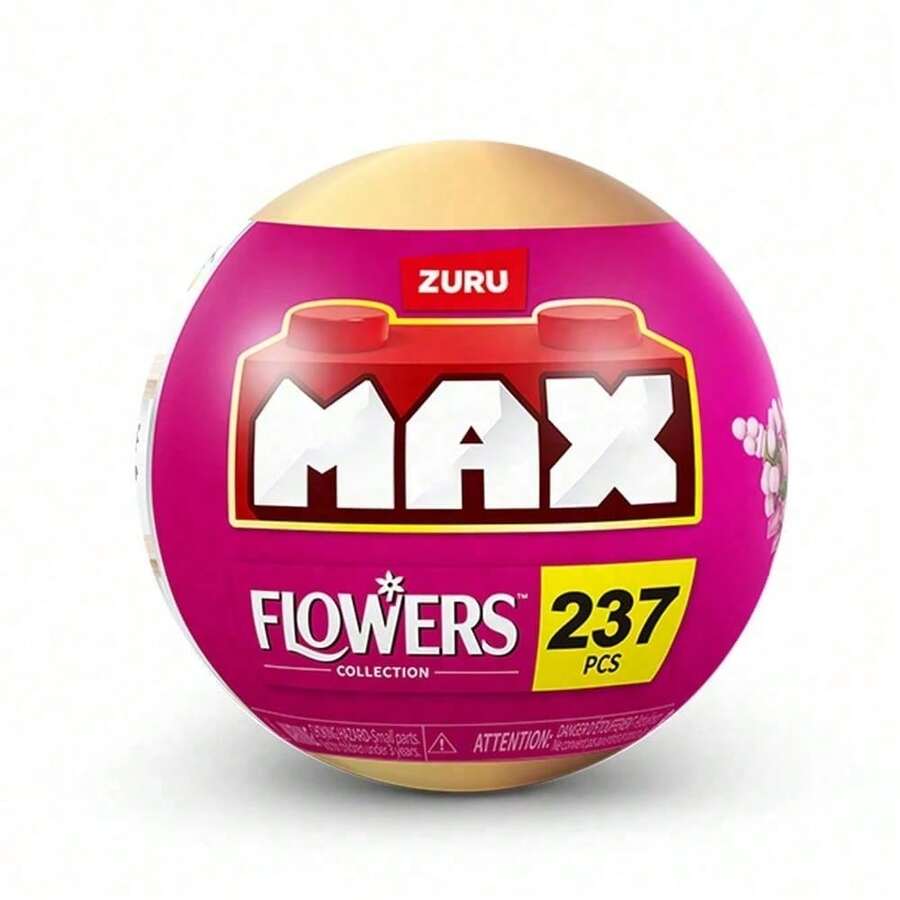 ZURU MAX Flowers 惊喜球 - 什锦花束积木玩具 - 积木套装 - 单个神秘球礼盒装（随机）