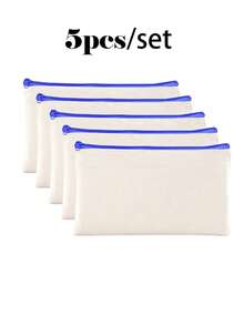 5/10/20/50 Blank Canvas Zipper Bags For DIY Crafts, Canvas Makeup Bags, Small Pencil Boxes, Loose Canvas Cosmetic Bags, Zippers, Multi-Purpose Travel Bags (8.3 * 5 Inches) - Beige - View 40