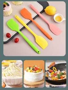 1/3/5pcs Silicone Spatula, Mini Cream Cake Scraper, Baking Tools, Kitchen Utensils, Heat-Resistant Baking Spatula, Mixing Baking Tools - Suitable For Cooking, Baking And Spreading - Holiday Party Birthday Cake Baking Tools - Multicolor - View 12