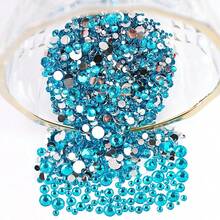 2MM-6MM, 5 Sizes, Multi Colors Glue On Round Flatback Crystal Rhinestones Gems Jewelry Beads DIY Stones Diamond Design Accessories Glitter Manicure Decal Decorations For Phone Cover, Nail Decal, Clothes, Bag, Shoes, Handicraft Products.