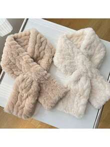 1pc Winter Warm Thick Criss-Cross Neck Warmer - Fashionable Versatile Comfortable Essential - Criss-Cross Design, Ideal For Cold Weather - Multicolor - View 10