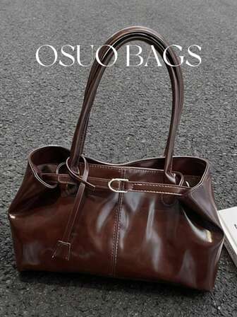 New Fashion Women Large Capacity Handbag PU Shoulder Bag, Minimalist Classic Design Business Style Women's Commuter Bag, Work Bag With Magnetic Closure And Dual Handles, Suitable For Women, Female College Students, Commuting And Business Travel