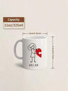 Customized Couple Coffee Mugs, Can Print Photos And Text, Customizable Names, Romantic Valentine's Day Gift, Cute And Unique Couple Gift | Personalized Name Mugs - Multicolor - View 5