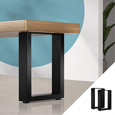 Table Leg Desk Coffee Dining Furniture Hardware Metal Legs X2 Home Improvement Bench Box Steel DIY Industrial Rectangle 40 X 30CM