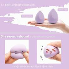 Esponja Maquillaje, Sponge Powdered Foundation, Esponjas de Maquillaje para Base, Esponja Suave y Sin Ltex para Lquido, Cremas y Polvos8 Pack Violceo - Violáceo - Ver 2