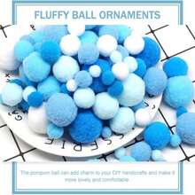 Assorted Pom Poms, Multi-Color Gradient DIY Craft Pom Poms - Highly Elastic, Lightweight, Fluffy And Soft Textile Decorations, Suitable For Clothing, Hats, Shoes And Accessories, As Well As Handicraft Projects - Multicolor - View 4