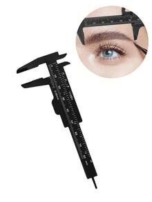 1pc Mini Plastic Eyebrow Ruler, Eyebrow Drawing Ruler Tool, Mini Vernier Caliper Dual Scale Plastic Ruler, Vernier Caliper Micro-Engraved Eyebrow Tattoo Makeup Ruler Pink, Portable Plastic Eyebrow Ruler, Vernier Caliper, Tattoo Ruler, Ruler, Permanent Makeup Measuring Tool, Makeup Tool, Eyebrow Tattoo Ruler + Eyebrow Positioning Line Black Ink,Giveaways,Travel,Cheap Stuff,Travel Essential - Black - View 10