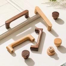 1pc/5pcs Wooden Drawer Pull Handles, Cabinet Door Knobs, Kitchen Cabinet Drawer Pulls - Multicolor - View 1