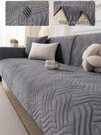 1 pieza Funda de cojín de sofá con forma asimétrica, funda de asiento de sofá universal para todas las estaciones, decoración de habitación minimalista moderna, antideslizante, a prueba de polvo, lavable a máquina/a mano, gris oscuro, suave, resistente a la decoloración, apta para mascotas, ajustable para sofá en forma de L, dormitorio, oficina, sala de estar, sofá de 1/2/3/4 plazas