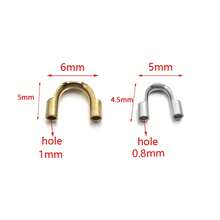 30pcs/Pack Stainless Steel U-Shaped Tube Cord Protector Horseshoe Crimp Ends, Bracelet Necklace Beaded Jewelry Crimp Ends, Non-Fading Horseshoe Crimp Jewelry Making Accessories