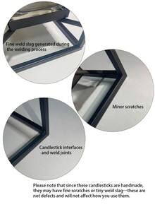 1pc Black Iron Square Candle Holder, Black Iron Frame Glass Cup Candle Holder, 3-5 Cup Tea Light Candle Holder, Glass Frame Candle Holder, 3D Candle Holder Decor, Minimalist Party & Banquet Candle Stand (Candles Not Included) Gifts Birthday Graduation - Black - View 8