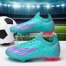 Zapatos de fútbol para adultos y jóvenes de caña baja para partidos de equipo al aire libre, zapatos de entrenamiento de fútbol para hombres, antideslizantes, resistentes al desgaste, para césped natural, terreno blando, de cuero, con cordones, ligeros, diseño antideslizante de alto rendimiento, tacos de fútbol profesionales - azul - Ver 5