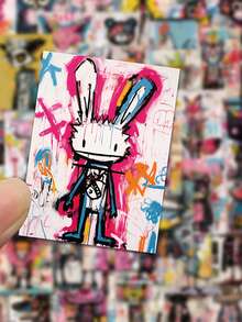 SCXXBSW 50 pièces Style Art Graffiti Fou, Autocollants Décoratifs PVC dessin animé Créatifs Convenant Pour Comptes Portables, Coques de Téléphone, Ordinateurs Portables, Ordinateurs, Valises, Réfrigérateurs, Guitares et Décorations de Vacances