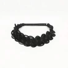 14 Inch Black Brown Blonde Multicolor Synthetic Hair Braided Headband Classic Chunky Wide Plaited Braids Elastic Stretch Hairpiece Women Girl Beauty Accessory - Multicolor - View 10
