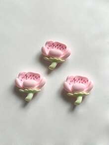 12pcs Sakura & Peach Blossom Shoe Charms Set, Suitable For Hollow Out Clogs & Beach Sandals - Multicolor - View 5