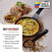 Victoria - de hierro fundido con mango largo, curado, Negro, , 1(4.8 Inch Sartén) - Multicolor - Ver 2