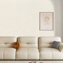 60x500CM Papel de Contacto Autoadhesivo Vinilo de PVC Grano de Tela Rosado Impermeable, Papel Pintado Vinilo Decorativo para Muebles, Encimera, Cocina, Estante - Lino Beige Grano + 40 x 600 cm - Ver 3