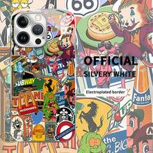 Funda de cristal templado HD con personajes de dibujos animados, diseñada con mascotas icónicas y logotipos retro. Compatible con  17,  16,  16 ProMax,  15,  15 ProMax,  14,  13,  12 y  11 Pro. Fabricada en TPU, es resistente a los golpes. Es un regalo ideal para familiares, amigos, niños, cumpleaños, Festival de Primavera, días festivos, novios, novias y San Valentín.funda de ,  funda de  16, Navidad,  fundas de , funda de  15,  17 Pro Max, fundas para - Plateado - Ver 1