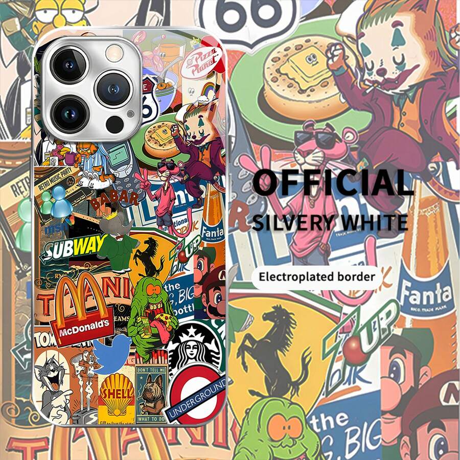 Funda de cristal templado HD con personajes de dibujos animados, diseñada con mascotas icónicas y logotipos retro. Compatible con 17, 16, 16 ProMax, 15, 15 ProMax, 14, 13, 12 y 11 Pro. Fabricada en TPU, es resistente a los golpes. Es un regalo ideal para familiares, amigos, niños, cumpleaños, Festival de Primavera, días festivos, novios, novias y San Valentín.funda de , funda de 16, Navidad, fundas de , funda de 15, 17 Pro Max, fundas para - Plateado - Ver 1