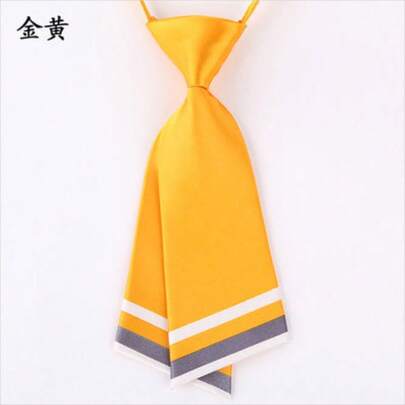 1pc Colorful Men And Women's Professional Tie Double Layered Knife Shaped Tie Hotel Work Bank Professional Tie Festival Performance Dance Solid Color Small Tie, Daily Clothing Matching.