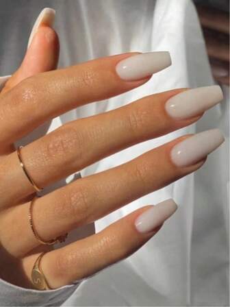 10個入り ハンドメイド ネイルアートセット、コフィン型、乳白色、エレガントミニマリスト、レトロ和風、モダンコリアン、フレッシュデザイン、シック フレンチ、ニュートラルクラシック、クリエイティブグロス、シマーオンブレ。1セットには: ネイルステッカー、ミニネイルファイル、フルカバー 付け爪が含まれます。