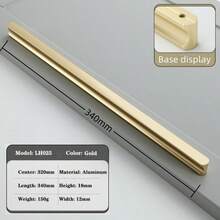 Modern Minimalist Drawer Handle Solid Aluminum Alloy Furniture Wardrobe Cabinet Door Handles Hardware Dresser Handles - Multicolor - View 13