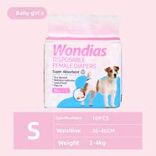 10/12 piezas de pañales grandes desechables para perros macho/hembra con propiedades absorbentes. Cinturón de soporte para perro macho/hembra con diseño a prueba de fugas. Adecuado para perros con incontinencia y pérdida de orina emocional. Paquete de 52 piezas. - Unitalla - Ver 14