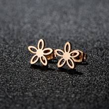 1Pair Stainless Steel Flower Earrings Temperament Exquisite Earrings ,Women And Girls' Gatherings - GED154 - View 7