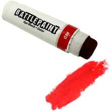 BattlePaint - Grasa Negra bajo los Ojos de Colores Brillantes para Atletas Profesionales y sper fanticos, bisbol, softbol, ftbol, 1 Palo, Rojo - Rojo - - Ver 2