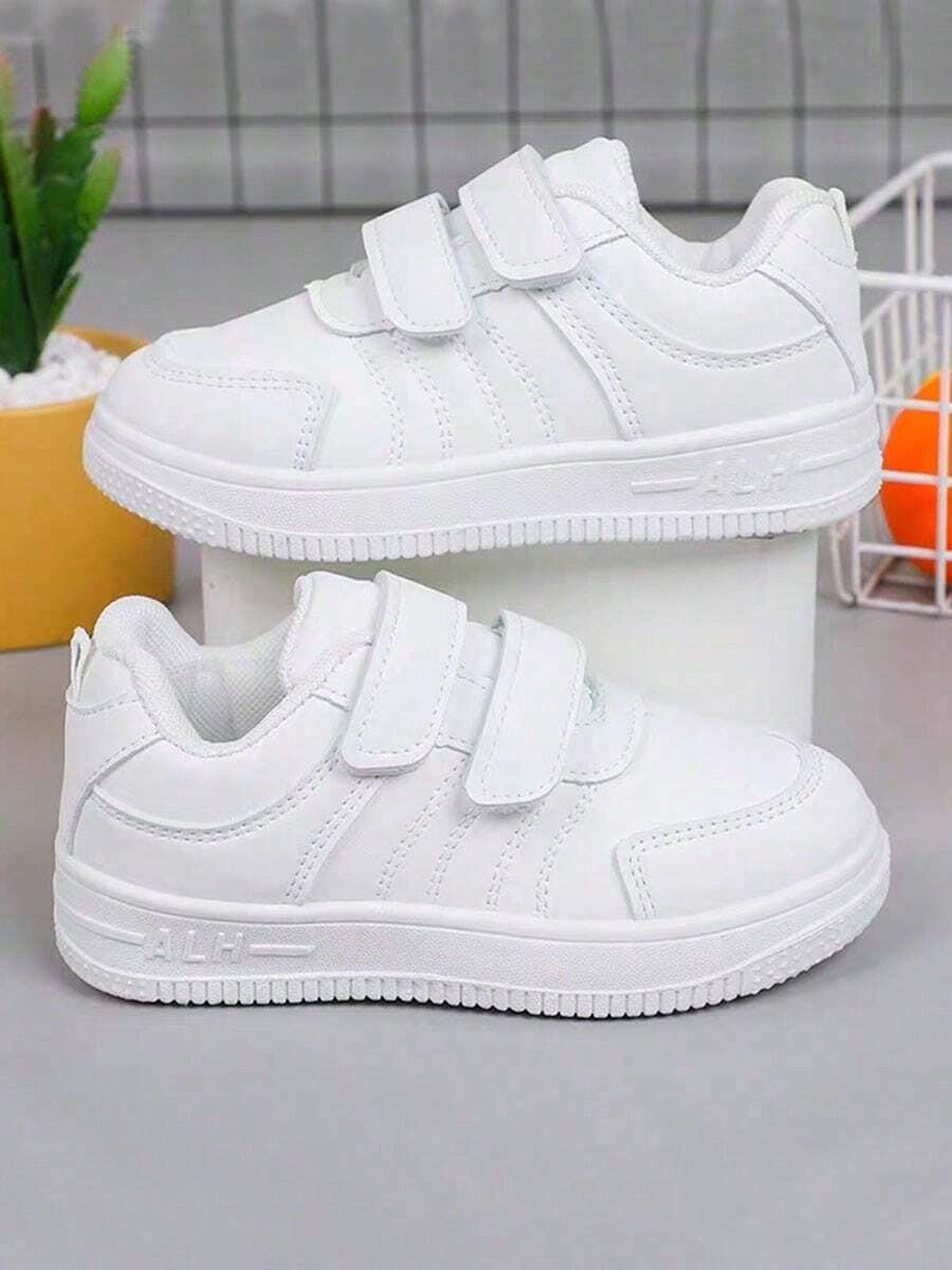 Zapatillas planas con para niños y niñas, zapatos casuales de suela blanda cómodos y ligeros, suela blanca sencilla y resistente al desgaste - Blanco - Ver 1