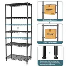 Shelf Metal Shelving Unit Adjustable Storage Shelves Heavy Duty Garage Shelving Steel Wire Shelving For Laundry Bathroom Kitchen Pantry Closet Garage Black - màu đen - Xem 5