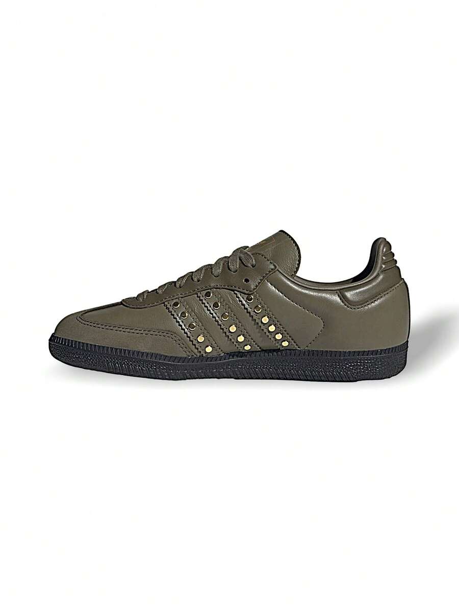 Adidas SAMBA OG W 女款运动鞋 透气吸汗 多功能 弹性好 纯色 Logo 易洗 运动户外 日常上学 橄榄绿 JR8869 - 橄欖綠色 - 查看 1