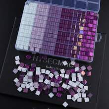 720PCS/Box Vibrant Glass Mosaic Tiles - Premium Square Craft Decorative Pieces For Creative Art, Painting, Handmade Jewelry, And DIY Projects - Multicolor - View 25