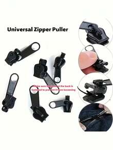 Kit Pengganti Cincin Tarik Resleting Multifungsi, Mudah Dipasang, Gesper Darurat Portabel, Cocok untuk Semua Ukuran Pakaian - Cocok untuk Jaket, Sepatu Bot, Ransel, Koper - Kit Perbaikan Aksesori Pakaian, Perbaikan Ransel, Perbaikan DIY - Hitam - View 2