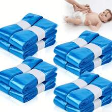 Recambio de bolsas para pañales, forro de cubo de pañales, bolsas de basura para pañales a prueba de olores y gruesas, adecuadas para baby shower, decoración del hogar, regalos, a prueba de fugas y resistentes a los olores de material PEVA, fácil de rasgar - azul - Ver 6