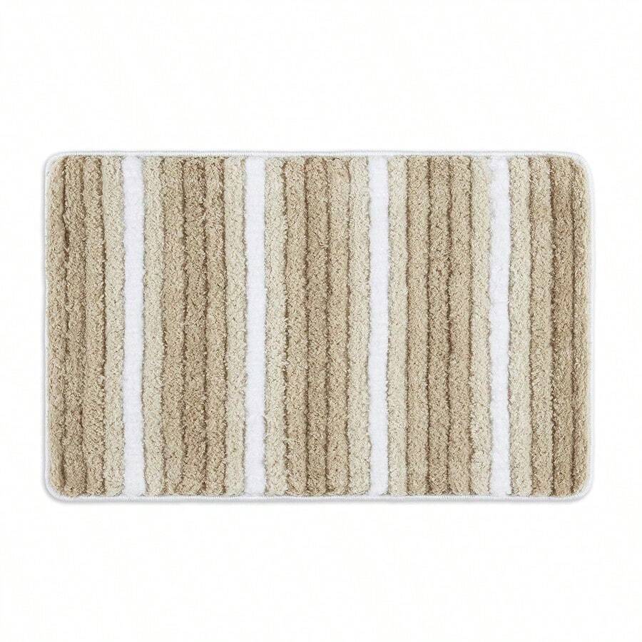 SoHome Alfombra de baño a Rayas, súper Suave, Extra Absorbente, Alfombra de baño Perfecta para Ducha y baño, Lavable a máquina, Antideslizante, 20 x 32 Pulgadas, Color Beige - como en la foto - Ver 1