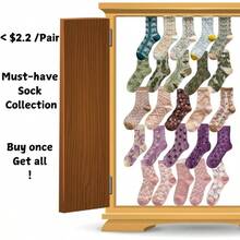 - Calcetines de lavanda de estilo argyle: elegantes volantes y detalles de joyas para el estilo otoal - 25 pares - Ver 2